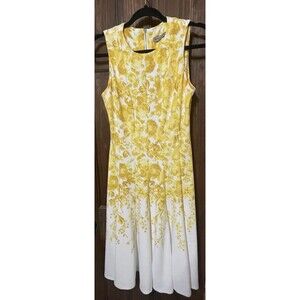 Danny And Nicole Yellow Floral Dress Small